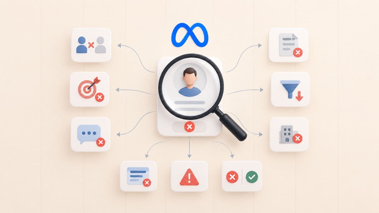 Abstract cover artwork for the article: Why your Meta leads are unqualified: nine causes and how to tell them apart