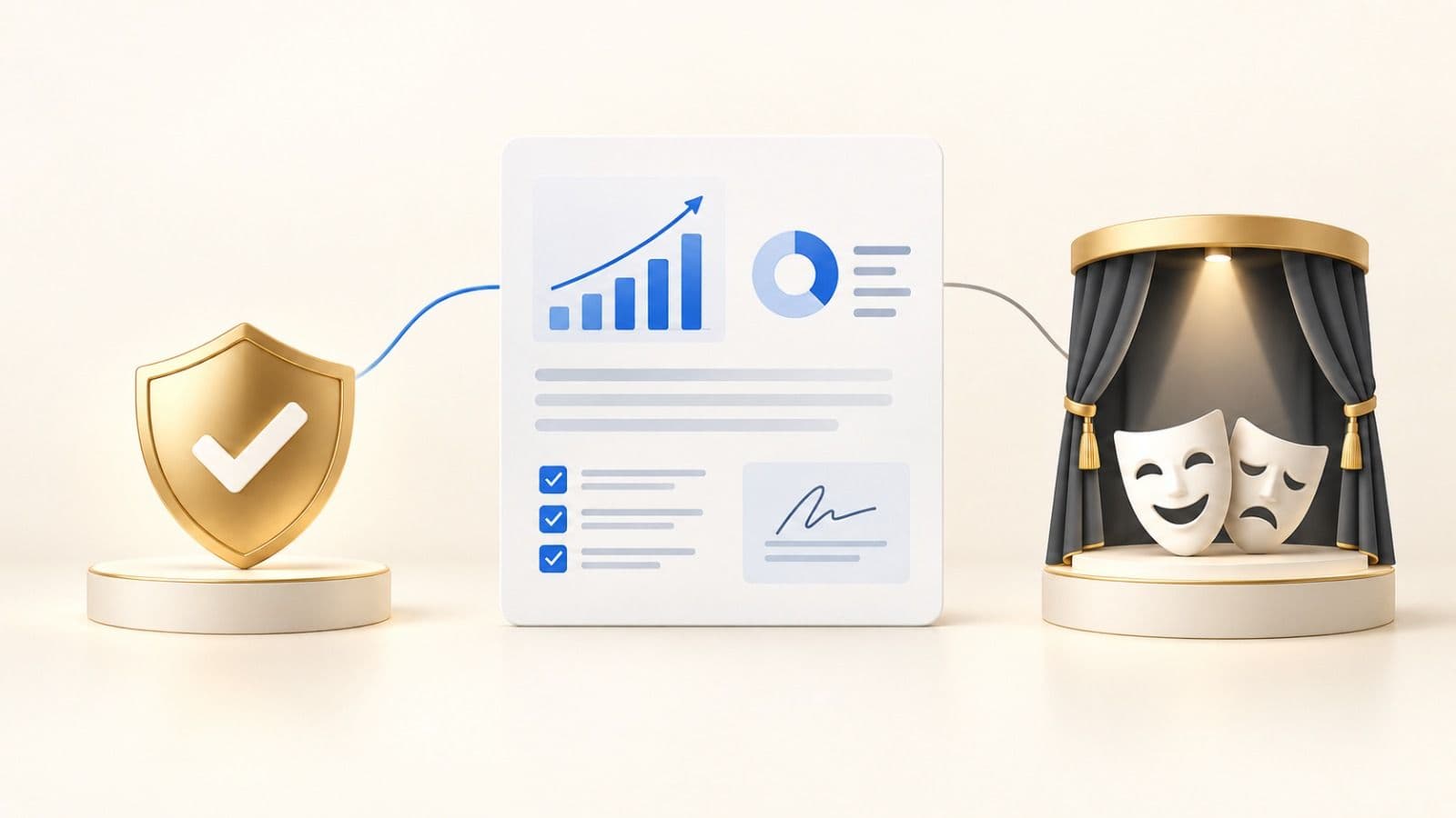 Abstract cover artwork for the article: Paid media performance guarantees: which are real and which are theatre